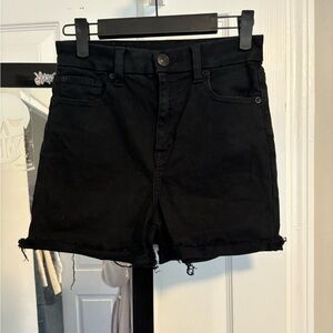 Women’s American Eagle High Waisted Black Denim Shorts Size 2